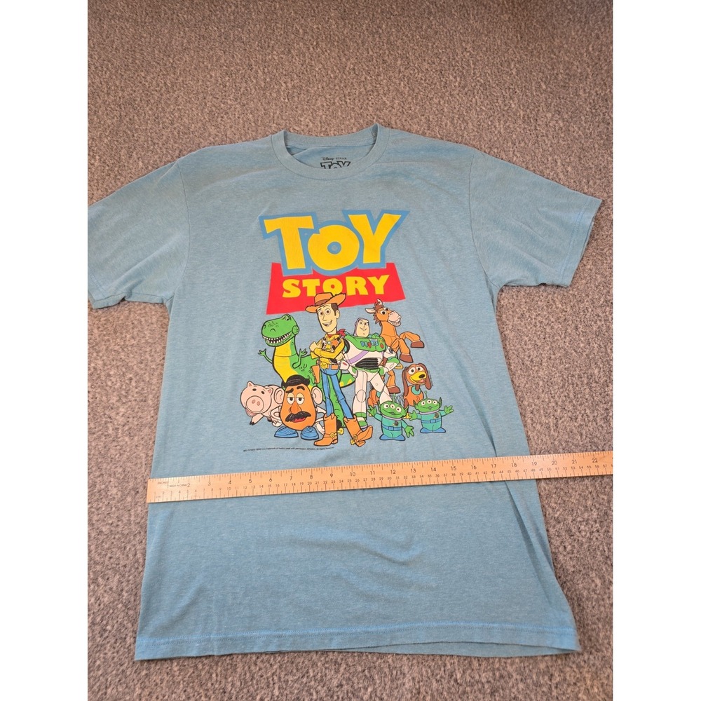 Disney Pixar Toy Story Graphic T Shirt Mens Medium M Light Blue Character Crew